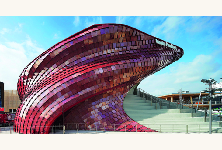 To περίπτερο της Κίνας στην Expo 2015 σε αρχιτεκτονική Daniel Libeskind.