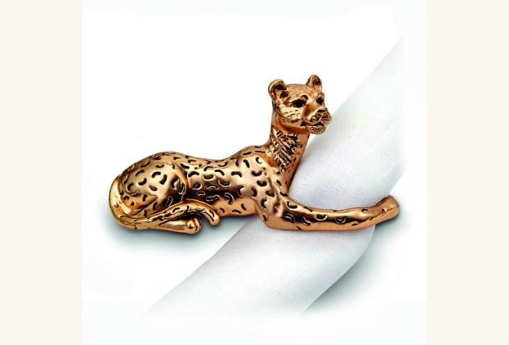 Χρυσός δακτύλιος για χαρτοπετσέτες «Jaguar» από τη L'Objet.